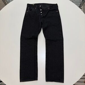 Levis 501 Original Fit 00501-0165 Black Cotton Denim Jeans Mens 32x30